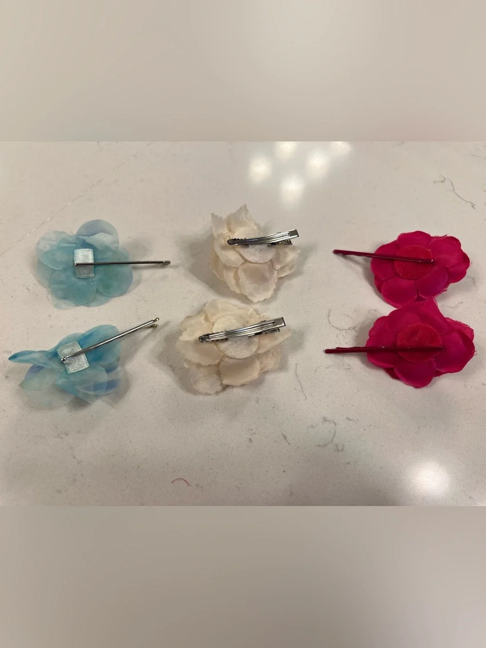 (6) Piece Faux Floral Hair Clip Bundle for Girls